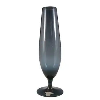 (image for) Gullaskruf Smoky Blue Swedish Glass 9.5" Vase - Labelled