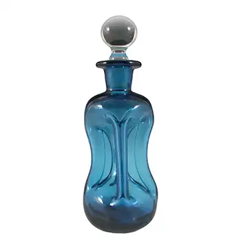(image for) Holmegaard / Jacob Bang Blue Glass 6.25" 'Cluck Cluck' Decanter / Bottle