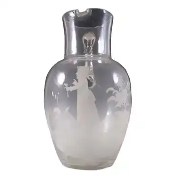 (image for) Mary Gregory Victorian Bohemian Hand Enamelled Glass Jug