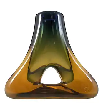 (image for) Mstisov Czech Blue & Amber Glass Vase - Frantisek Zemek #2