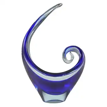 (image for) Murano Blue Sommerso Glass Organic Sculpture Bowl