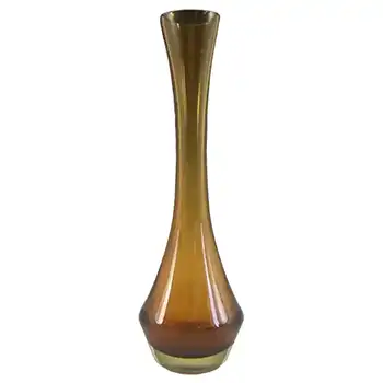 (image for) Murano Amber & Uranium Green Sommerso Glass Stem Vase