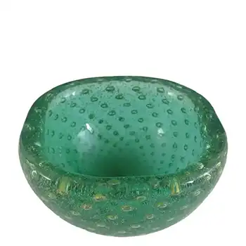 (image for) Venini Murano Green Glass Bubble Bowl by Carlo Scarpa