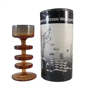 (image for) BOXED Wedgwood Topaz Glass Sheringham Candlestick RSW13/3