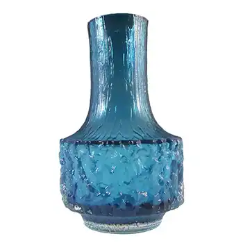 (image for) Whitefriars #9818 Baxter Kingfisher Glass Textured Mallet Vase