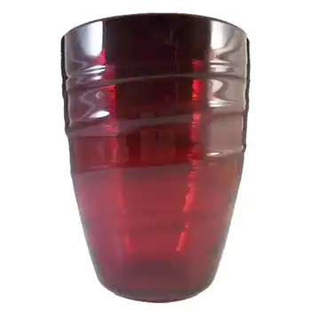 (image for) Whitefriars #9030 Powell Ruby Red Glass Ribbon Trail Vase