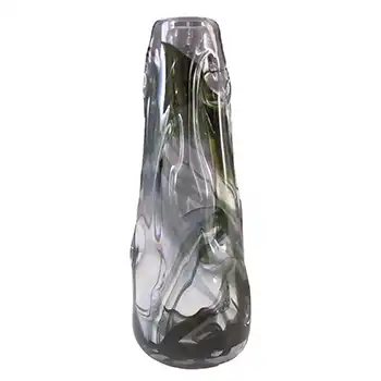 (image for) Whitefriars #9612 Wilson/Dyer Streaky Green Glass Knobbly Vase