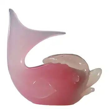 (image for) Archimede Seguso Murano Alabastro Pink Glass Fish Figurine