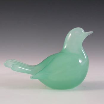 Archimede Seguso Alabastro Green Glass Bird Figurine - Labelled