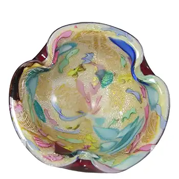 (image for) Galliano Ferro? Murano Zanfirico 'Tutti Frutti' Style Red & White Glass Bowl