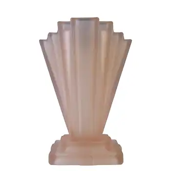 (image for) Bagley #334 Art Deco 8" Frosted Pink Glass 'Grantham' Vase