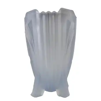 (image for) Bagley #3057 Art Deco 3.75" Frosted Blue Glass 'Bedford' Vase