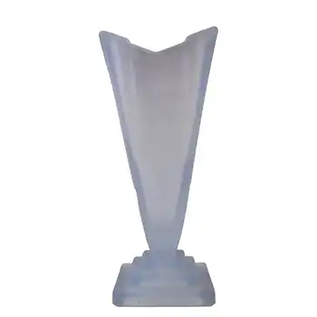 (image for) Bagley #1333 Art Deco 7.5" Frosted Blue Glass 'Wyndham' Vase