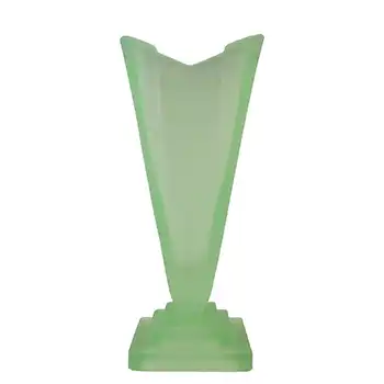 (image for) Bagley #1333 Art Deco 7.5" Uranium Green Glass 'Wyndham' Vase