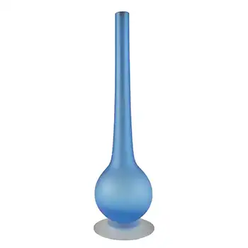 (image for) Carlo Moretti Satinato Blue Murano Glass 9.5" Stem Vase