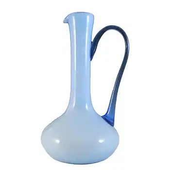 (image for) Empoli Vintage Italian Blue Retro Cased Glass Jug / Vase