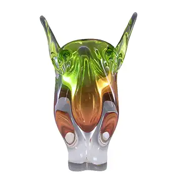 (image for) Chřibská #296/1/26 Green & Orange Glass Vase