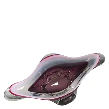 (image for) Chřibská #316 Czech Vintage Purple, White & Pink Glass Ashtray Bowl