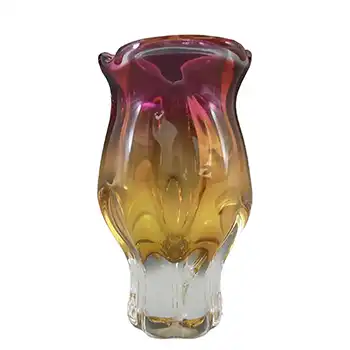 (image for) Chřibská #240/1/19 Czech Pink & Orange Glass Vase