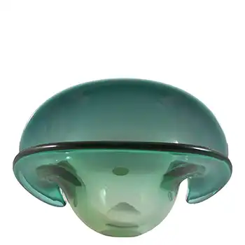 (image for) Seguso Dalla Venezia Murano Green Glass Clam Bowl/Vase