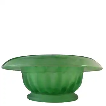 (image for) Davidson #1910BD Large Art Deco Green Cloud Glass Bowl