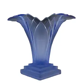 (image for) Walther & Söhne 1930's Art Deco Blue Glass 'Greta' Vase