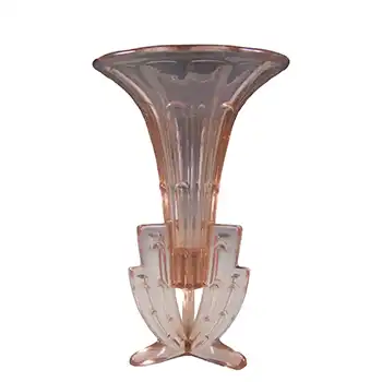 (image for) Stunning 1930's Czech Art Deco Pink Glass Rocket Vase