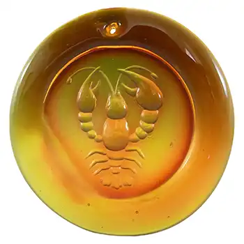 (image for) Ekenas Orange Vintage Glass 'Scorpio' Zodiac Suncatcher