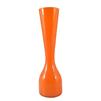 (image for) Empoli 1970's Italian Orange Retro Cased Glass Vase
