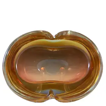 (image for) Murano Geode Brown & Amber Sommerso Glass Figure Eight Bowl