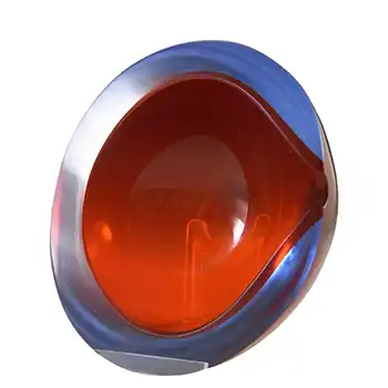 (image for) Murano Geode Red & Blue Sommerso Glass Circle Bowl