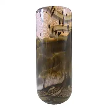 (image for) SIGNED Gozo Maltese Sandy Brown Glass 'Seashell' Vase