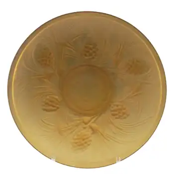 (image for) Jobling #5000 Art Deco Frosted Amber Glass Fircone Plate / Dish