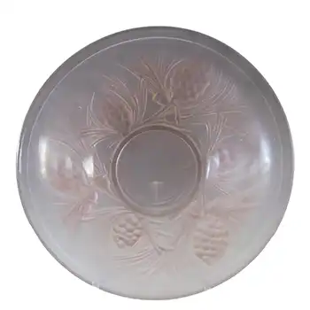 (image for) Jobling #5000 Vintage Art Deco Frosted Pink Glass Fircone Bowl