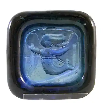 (image for) PLUS Glashytta 1970s Blue Glass Mermaid Bowl - Richard Duborgh