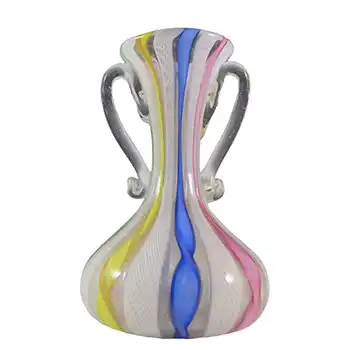 (image for) Murano Vintage Zanfirico, Aventurine & Ribbon Filigree Glass Vase