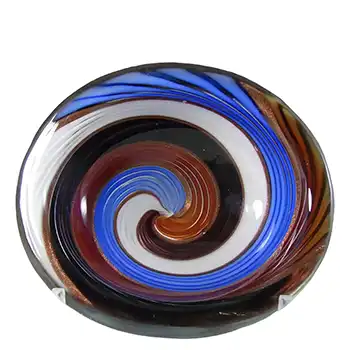 (image for) Murano Vintage Copper Aventurine & Filigrana Glass Bowl