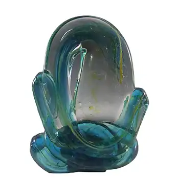 (image for) Mdina 'Blue Summer' Maltese Glass Abstract Knot Sculpture