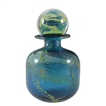 (image for) Mdina 'Blue Summer' Maltese Glass Decorative Bottle - Signed