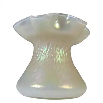 (image for) Kralik Art Nouveau 1900's Iridescent Mother-of-Pearl Glass Vase