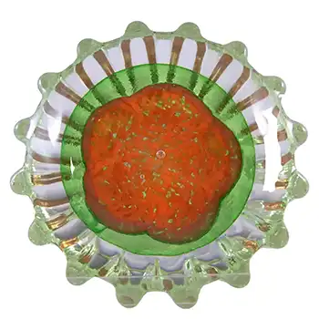 (image for) MARKED Caithness Vintage Glass "Florette" Flower Paperweight