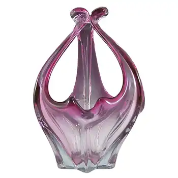 (image for) Cristallo Venezia CCC Murano Pink & Blue Sommerso Glass Bowl