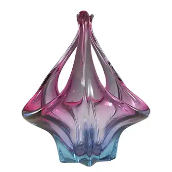 (image for) Cristallo Venezia CCC Murano Pink & Blue Sommerso Glass Bowl