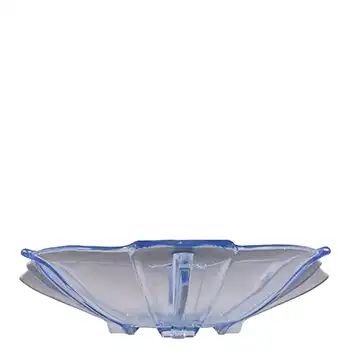 (image for) Stölzle Czech Art Deco 1930's Blue Glass Bowl #19280