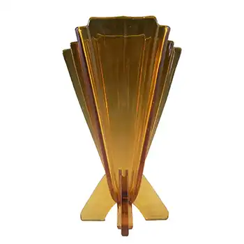 (image for) Stölzle #19249 Vintage Czech Art Deco Amber Glass Vase