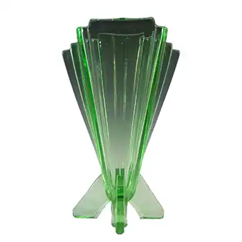 (image for) Stölzle #19249 Czech Art Deco Uranium Green Glass Vase
