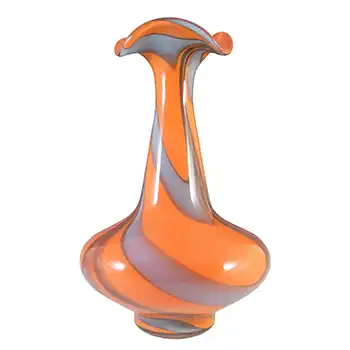 (image for) Vetreria Artigiana Sanminiatello Empoli Marbled Orange & Grey Glass Vase