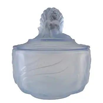 (image for) Walther & Söhne Art Deco Blue Glass 'Nymphen' Trinket Bowl Large
