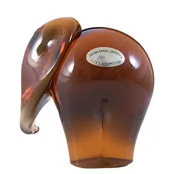 (image for) LABELLED Wedgwood Topaz Glass Elephant Paperweight RSW409