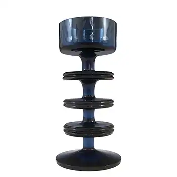 (image for) MARKED Wedgwood Sapphire Glass Sheringham Candlestick RSW13/3